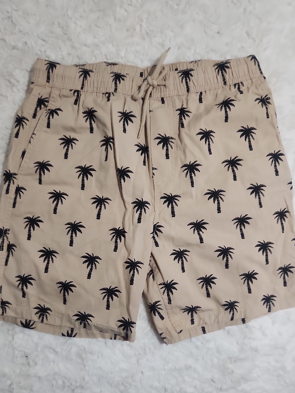 H&M Beige Shorts with Black Palm Trees